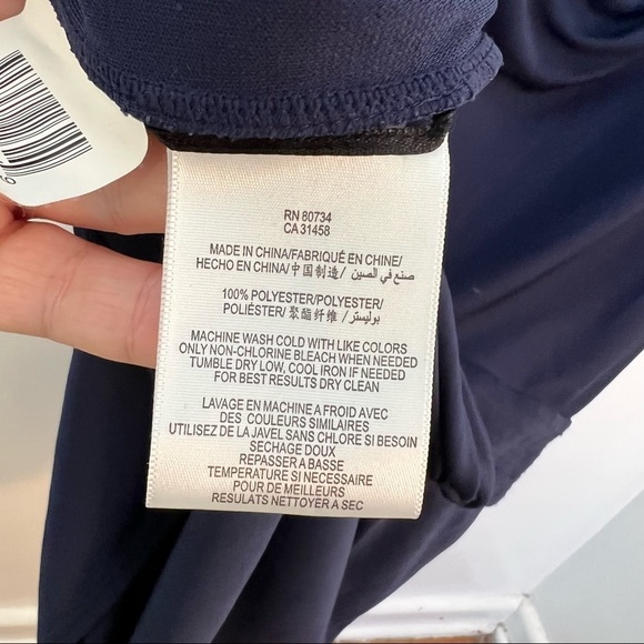 BCBGMAXAZRIA Sleeveless Dress Cowl Neck Navy Blue - Picture 9 of 12